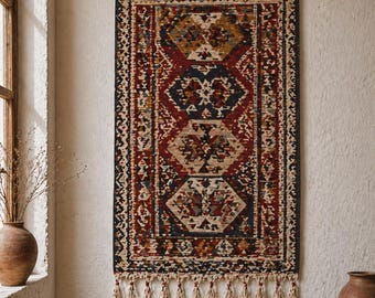 Handmade Anatolian Kilim Rug, Traditional Wove,  Boho Wall Decor