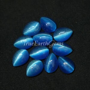 AAA-gestookte blauwe MonaLisa-maansteen peer cabochon Flitsende platte edelsteen voor het maken van sieraden Grootte kristalsteen (5 x 7 mm-20 x 30 mm)