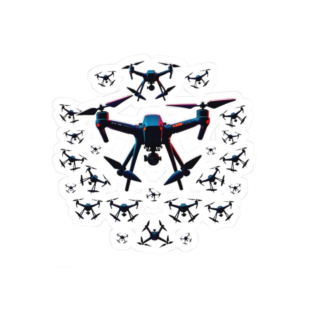 Drone Swarm Sticker, Tech Laptop Decal, Quadcopter Vinyl Sticker ...