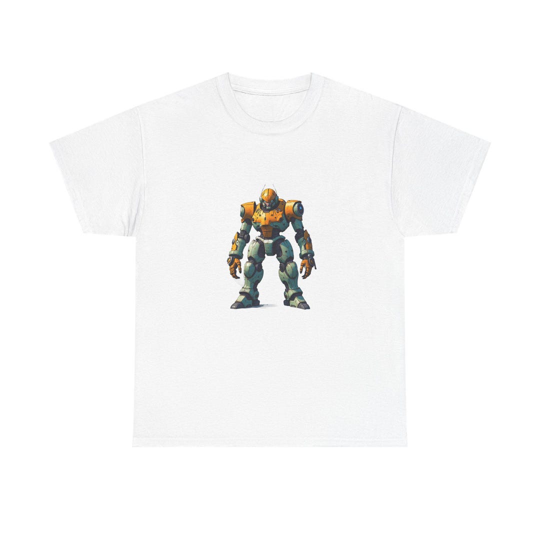 Robot Mech T-shirt, Sci-fi Gaming Tee, Futuristic Android Armor Design ...