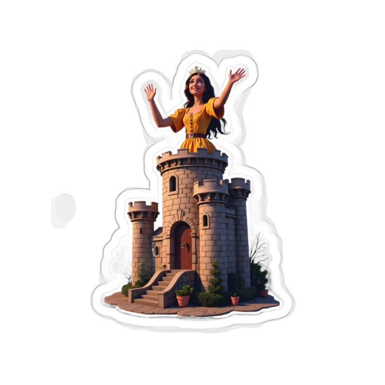 Princess Castle Sticker, Fairy Tale Vinyl Decal, Laptop Sticker ...