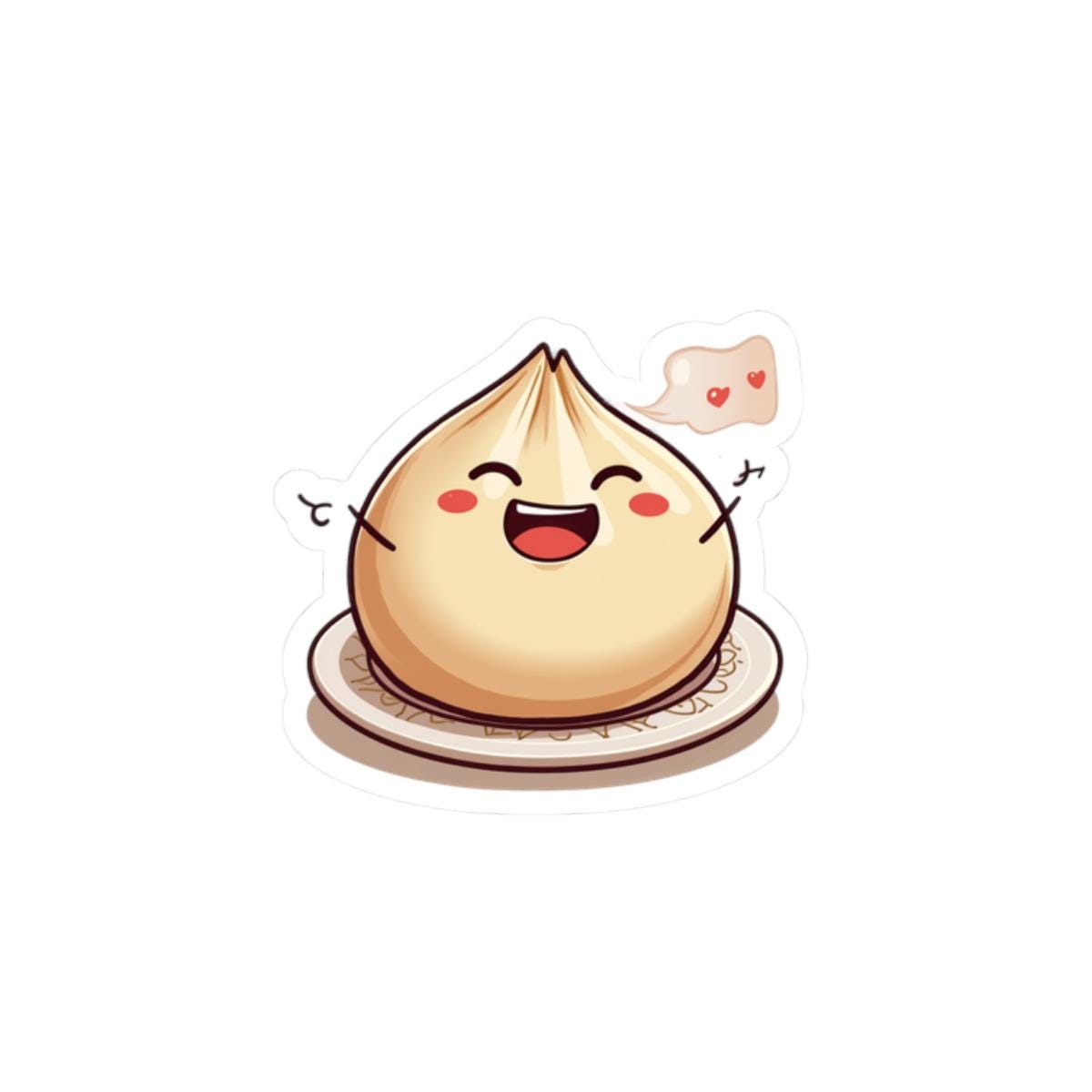 Kawaii Dumpling Sticker | Cute Food Art Vinyl Decal | Laptop Sticker ...