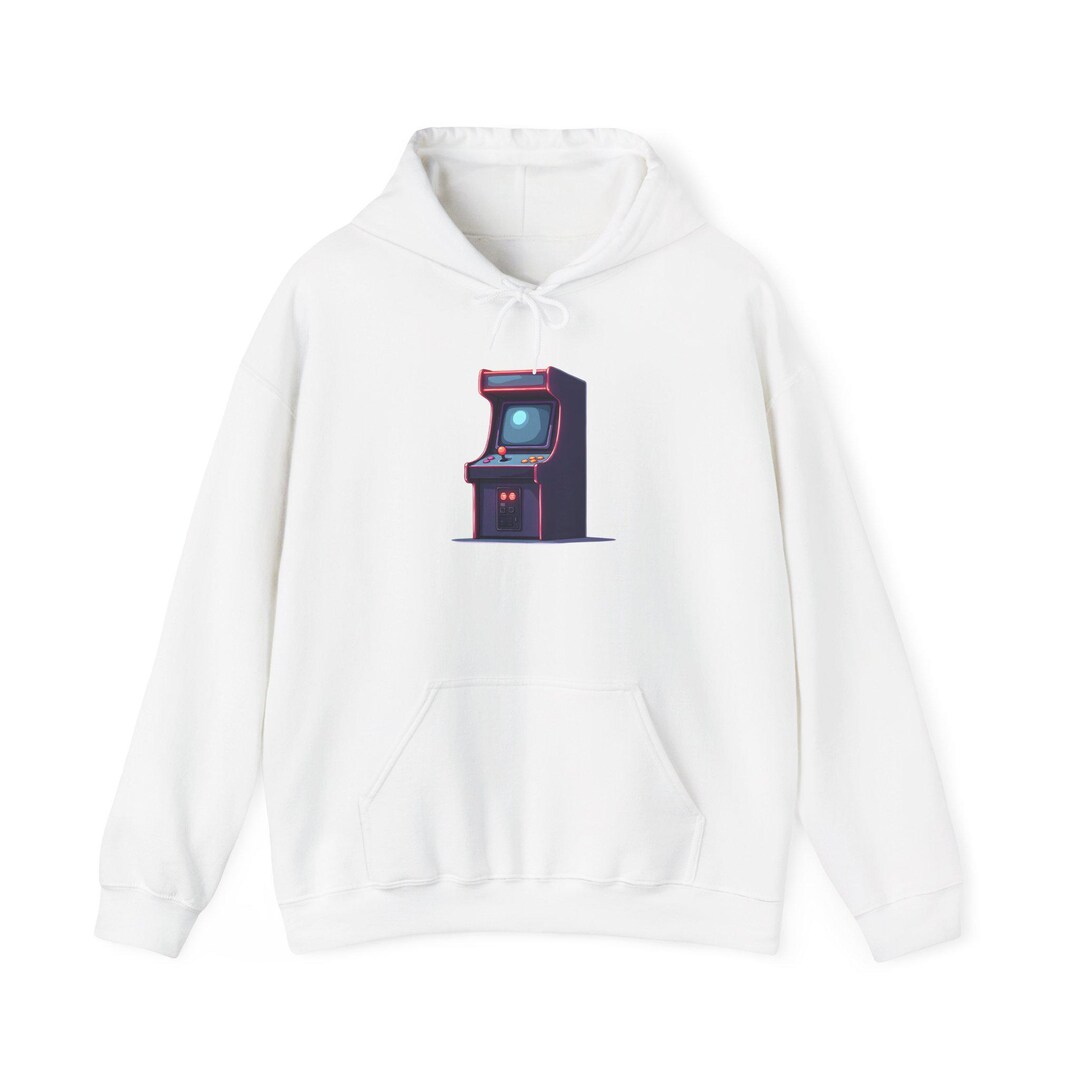 Arcade Machine Hoodie, Retro Gaming Sweatshirt, 80s Neon Cartoon ...