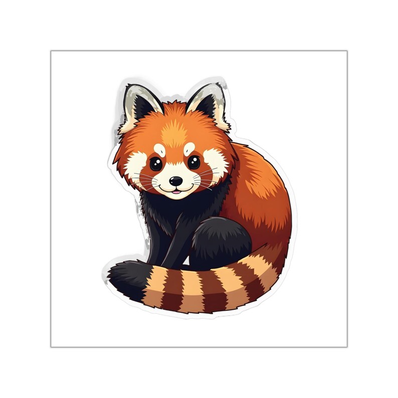 Red Panda Vinyl Sticker, Cute Animal Laptop Decal, Kawaii Wildlife ...