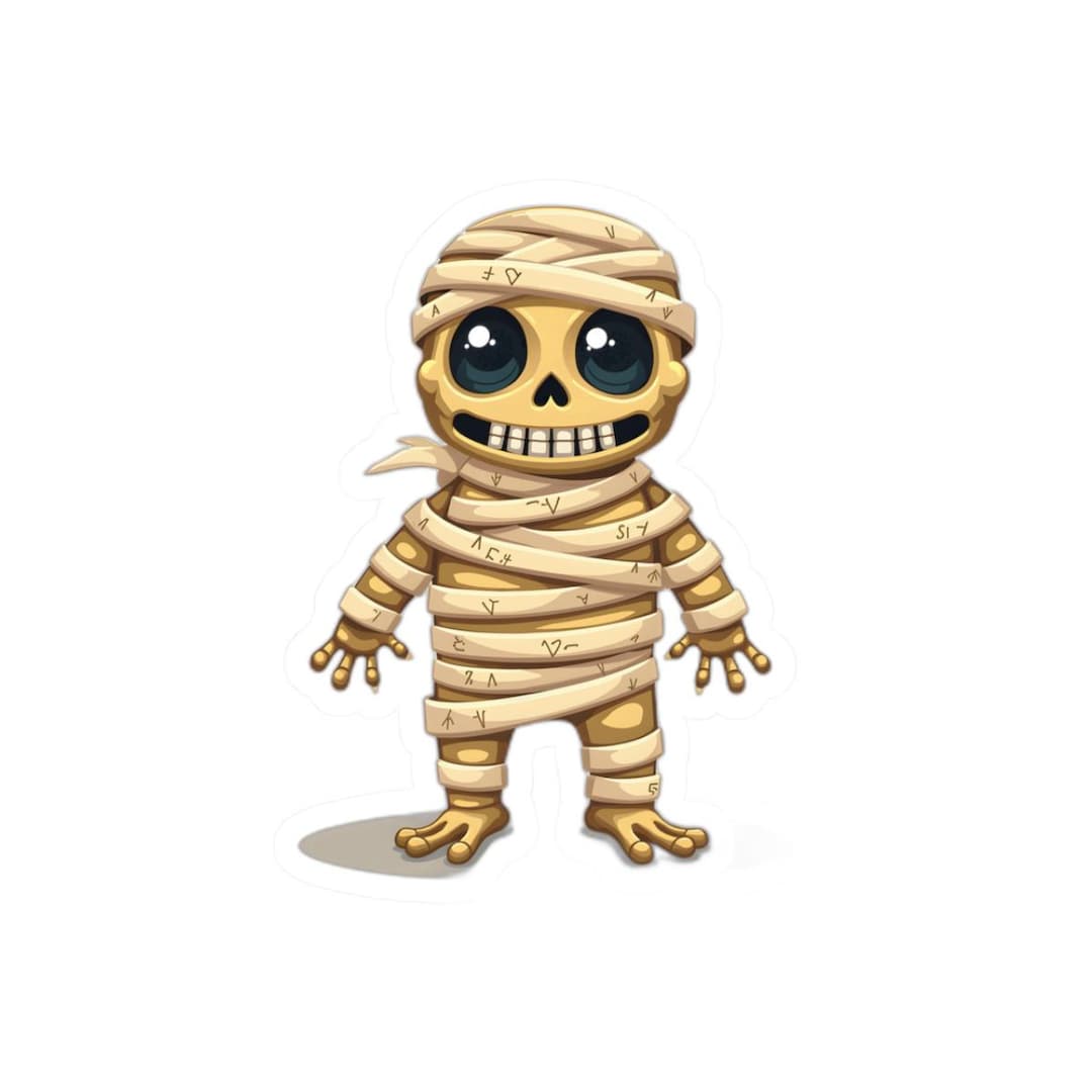 Cute Mummy Sticker - Halloween Cartoon Illustration - Spooky Cute Kids ...
