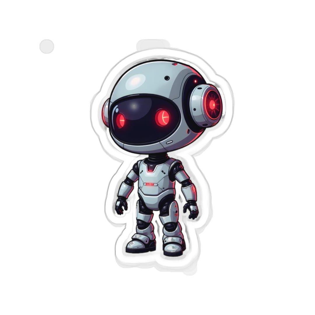 Cute Robot Vinyl Sticker, Laptop Decal, Waterproof Die Cut Sticker ...