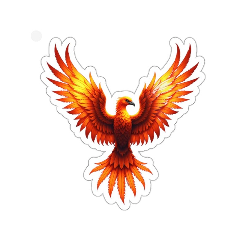 Phoenix Sticker Die Cut Vinyl Decal, Fire Bird Laptop Sticker, Mythical ...