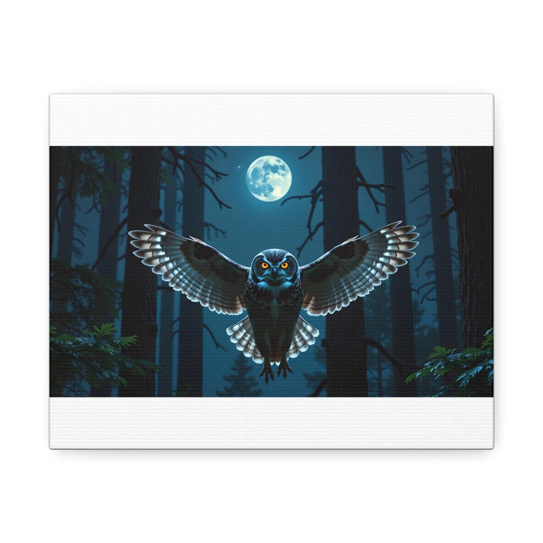 Flying Owl Canvas Wall Art | Fantasy Bird Home Decor for Living Room ...