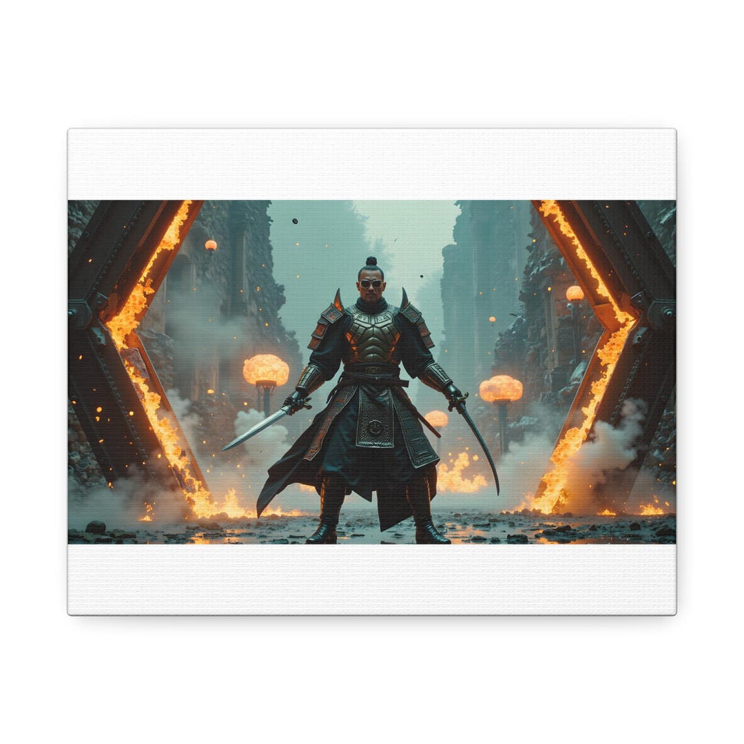 Fantasy Warrior Canvas Wall Art | Epic Armored Knight Home Decor for ...