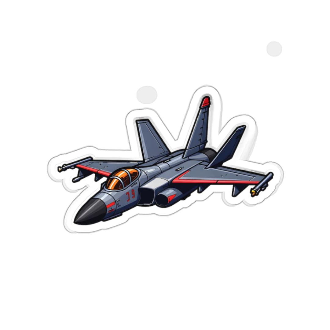 Aircraft Sticker Fighter Jet Laptop Sticker, Aviation Decal, Cartoon Aircraft Vinyl ...