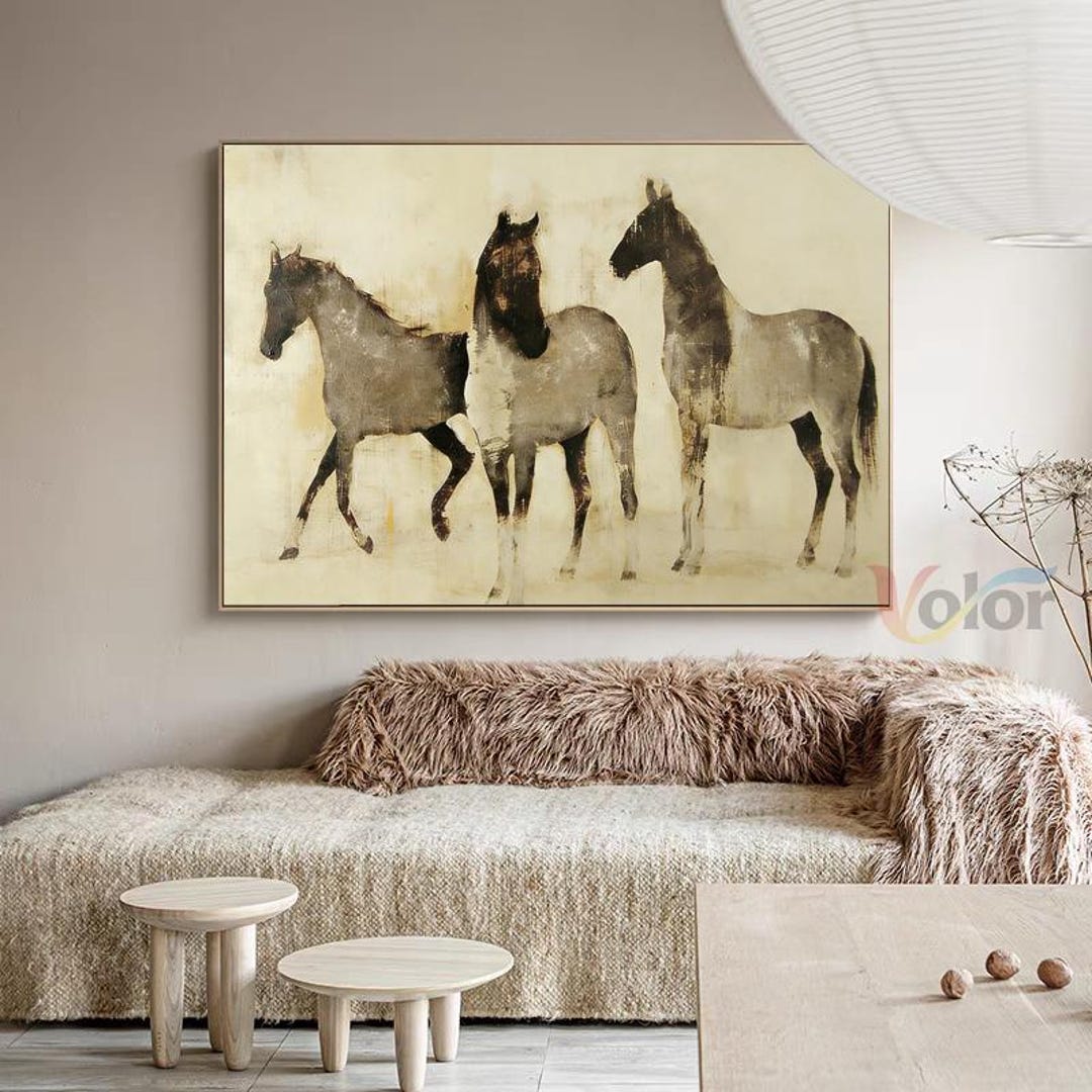 Abstract Horse Oil Painting, Equine Canvas Wall Art - Etsy
