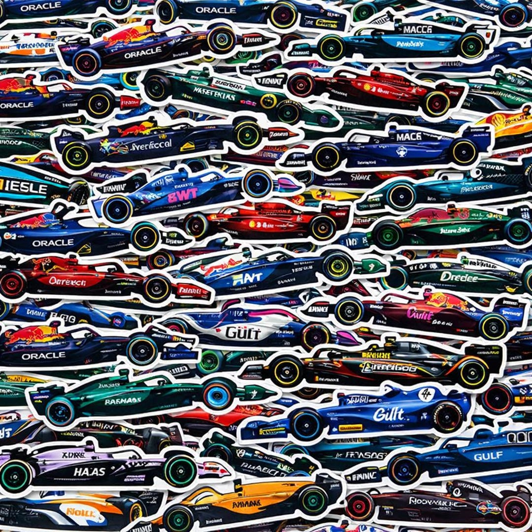 Holographic F1 Car Sticker | Formula One Racing Vinyl Decal - Etsy