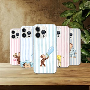 Curious Monkey Phone Case George Cover For iPhone 17Pro, 16, 15, 14, 13, 12, Samsung S26, S25, S24, S23Fe, A16, A26, A56, Pixel 10, 9Pro