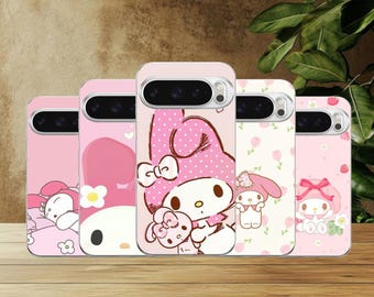 My Melody Phone Case Sanrio Pink Melody Cover for Google Pixel 10, 10Pro, 9, 9Pro, 8A, 8, 7A, 6A, Samsung S26, S25, S24Fe, A16,iPhone 17, 16