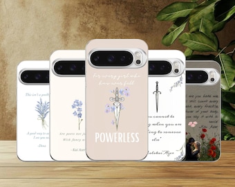 Powerless Phone Case Quote Bookish Cover for Google Pixel 10, 10Pro, 9, 9Pro, 8A, 8, 7A, 6A, Samsung S26, S25, S24Fe, A16, iPhone 17, 16