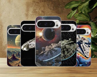 Millenium Falcon Phone Case Star Wars Cover for Google Pixel 10, 10Pro, 9, 9Pro, 8A, 8, 7A, 6A, Samsung S26, S25, S24Fe, A16, iPhone 17, 16