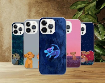 Funda de teléfono con diseño vintage de El Rey León para iPhone 17Pro, 16, 15, 14, 13, 12, Samsung S26, S25, S24, S23Fe, A16, A26, A56, Pixel 10, 9Pro