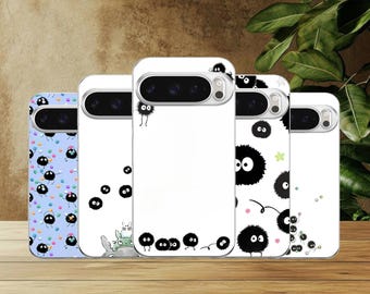 Soot Sprite Phone Case Studio Ghibli Cover for Google Pixel 10, 10Pro, 9, 9Pro, 8A, 8, 7A, 6A, Samsung S26, S25, S24Fe, A16, iPhone 17, 16
