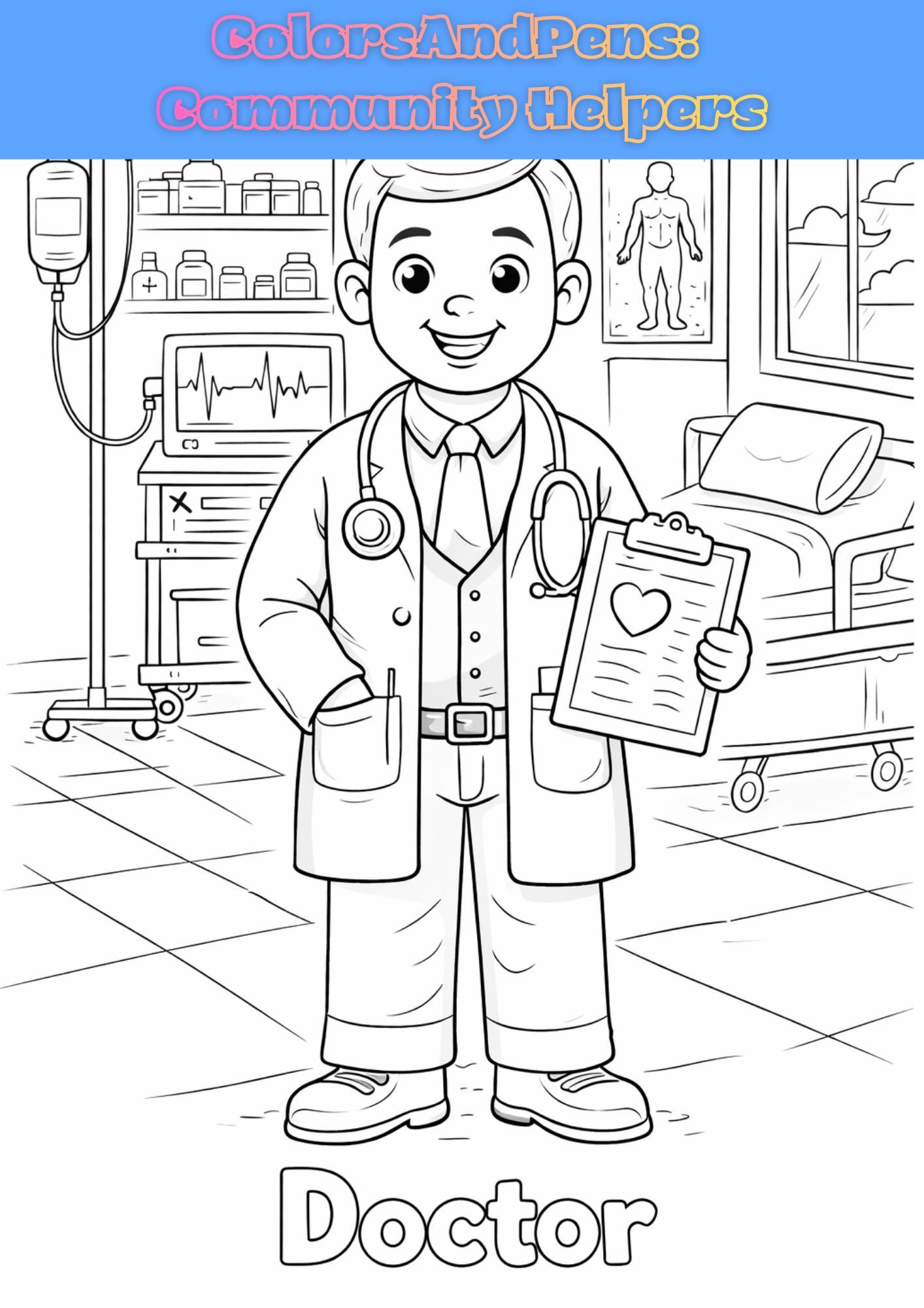 Community Helpers Coloring Book for Kids | Preschool Printable PDF - Etsy