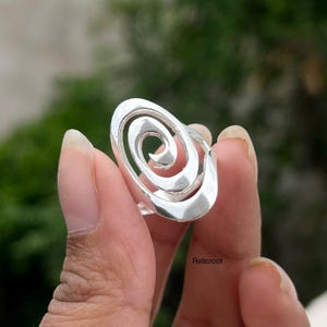 925 Sterling Silver Spiral Ring, Swirl Ring for Women, Minimalist Handmade Silver Jewelry, Trending Boho Circle Ring, Unique Gift For Her