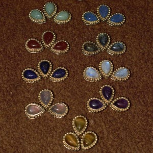 Macrame Charm Set – 9 Real Gemstone Teardrop Charms, Bezel Set Natural Stone Pendants for Macrame Jewelry, DIY Jewelry Making Supplies