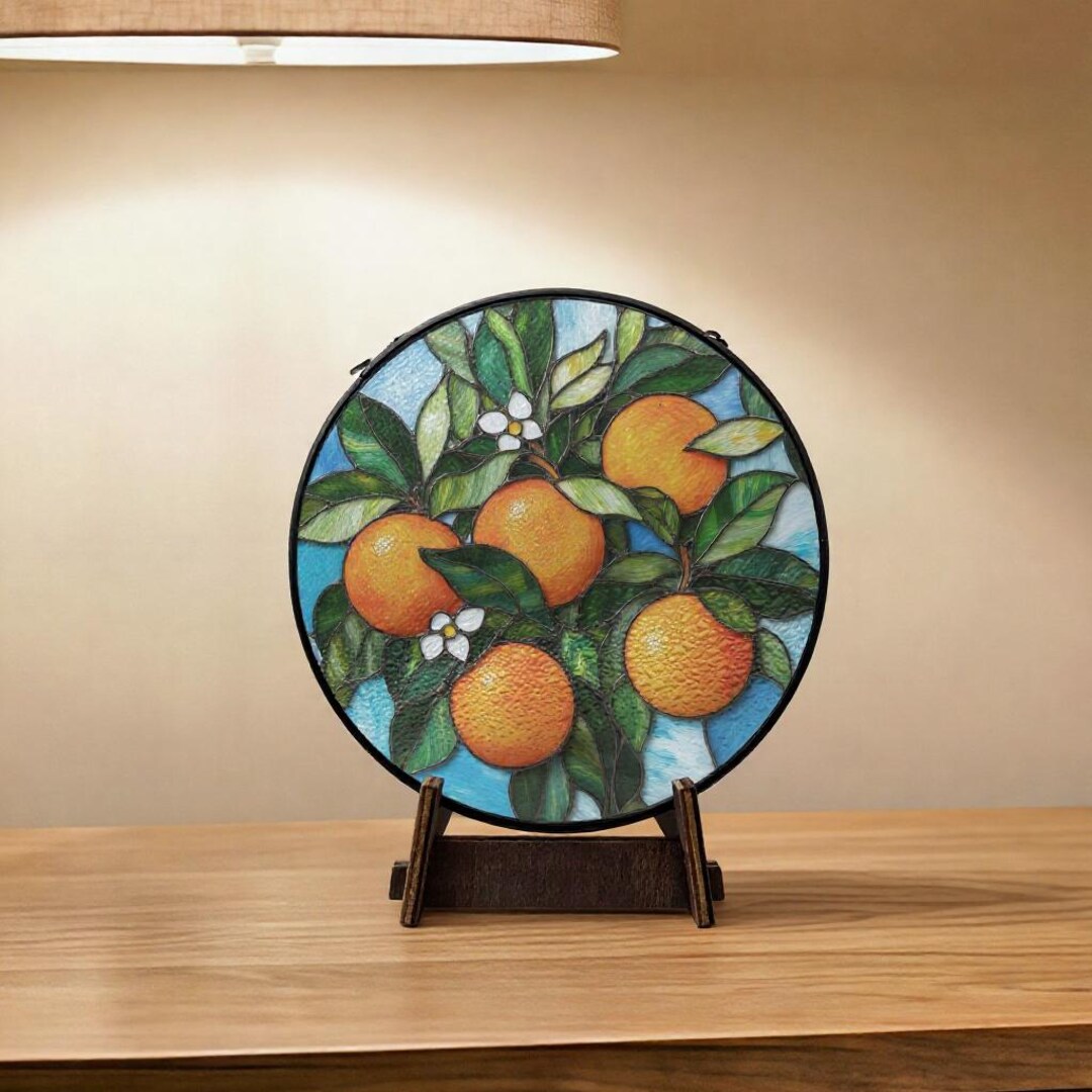 グリーンルーム Orange&Park カリフォルニア 額縁セット Realistic Sun-drenched Oranges Art on Espresso Stand, Bountiful