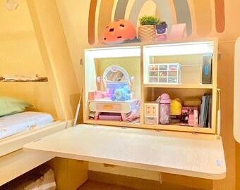 Bonito escritorio infantil plegable que ahorra espacio: planos de tienda y manual de instrucciones en PDF (descarga gratuita)