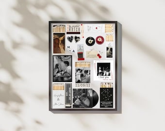 Personalized Matchbox Poster Template, Anniversary Gift (DIY Canva Digital Download)