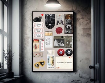 Poster personnalisé Matchbox | Affiche couple romantique | Cadeau anniversaire numérique