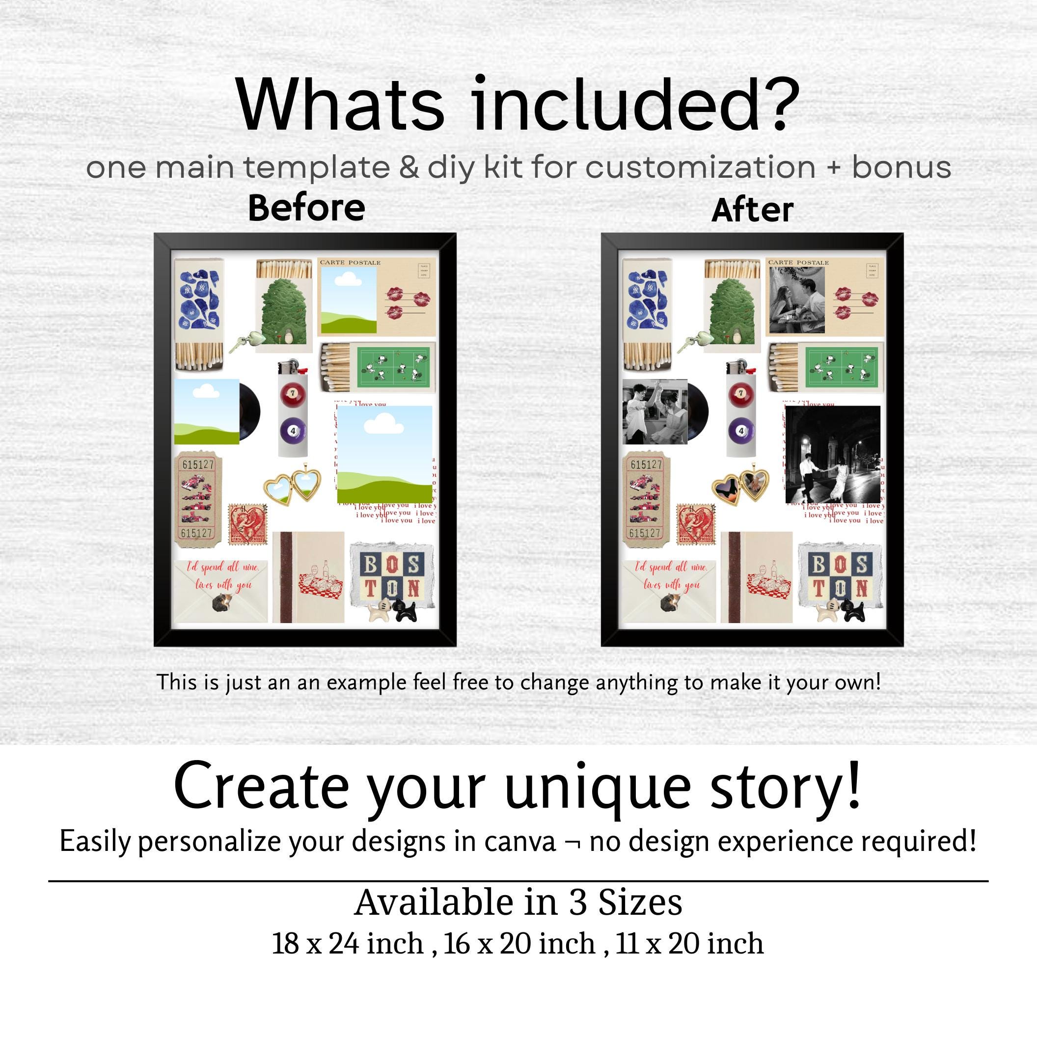 Matchbox Art Template Personalized Canva Poster Romantic