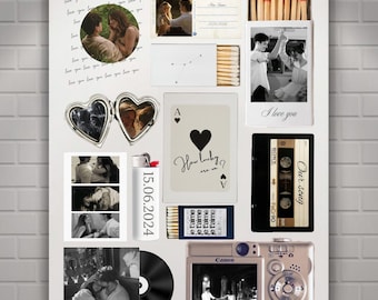 Personalized Photo Collage Matchbox Poster Template | Editable Canva Digital Download