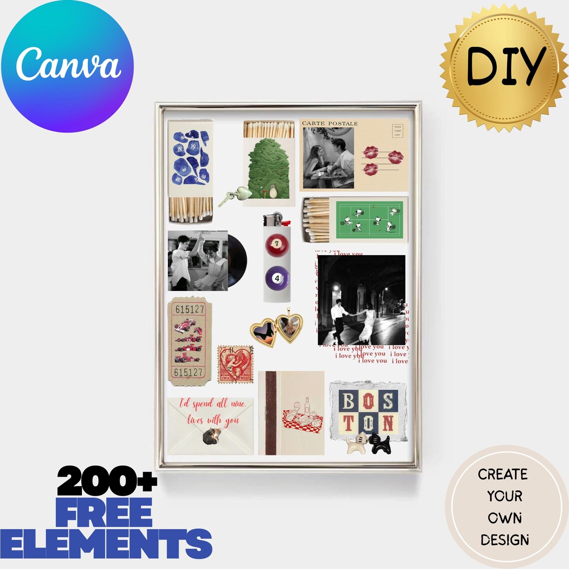 Matchbox Art Template Personalized Canva Poster Romantic