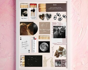 Editable Matchbook Photo Collage Poster | Custom Anniversary Gift | Canva Printable Download