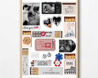 Personalized Matchbox Poster Template, DIY Anniversary Gift (Canva Editable, Digital Download