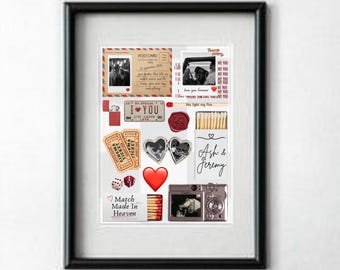 Custom Matchbox Poster Template | Romantic Anniversary Gift | Instant Digital Download