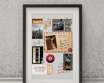Editable Matchbook Memory Poster Template | Couple Anniversary Gift | Printable Canva Art
