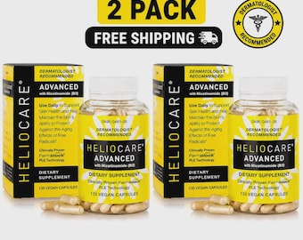 2 PACK Heliocare Advanced Niacin B3 Supplement Fernblock PLE Extract 240mg Per Serving Skin Cell H Antioxidant Vitamin 120 Vegan Capsules