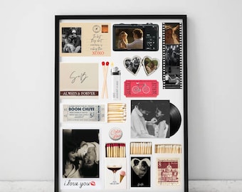 Editable Matchbox Art Canva Template | Romantic Anniversary Gift | Printable Digital Download