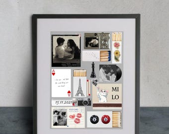 Matchbox Art Template | Romantic Anniversary Gift for Him | Instant Digital Download