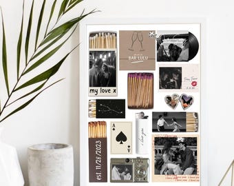Custom Matchbox Art Poster Template, Anniversary Gift (Digital Download)