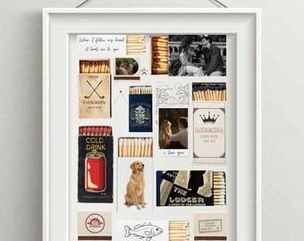 Personalisierte Streichholzschachtel Kunstdruck | Personalisiertes Paar Geschenk | Hochzeit / Digitaler Jahrestag Download