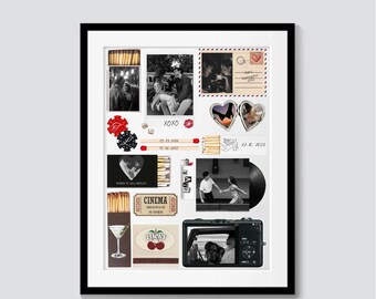 Custom Matchbox Poster Template | Photo Collage Art | Editable Canva Digital Download