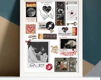 Custom Matchbox Art Print | Valentine Gift for Boyfriend | Personalized Anniversary Gift