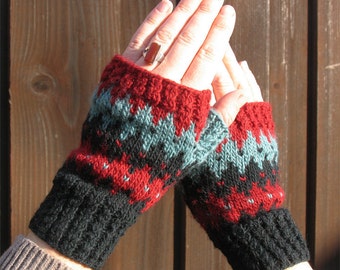 Knit Pattern - Fingerless Gloves, Navajo inspired