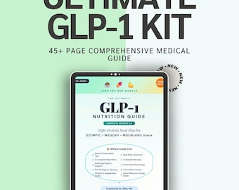Guía nutricional GLP-1 para Ozempic Wegovy Mounjaro / Plan de comidas + Recetas + Rastreadores / Descarga digital en PDF / Creado por médicos