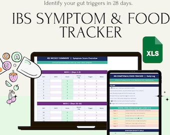 IBS Symptom Tracker | 28-Day Gut Health Journal (Excel Spreadsheet)