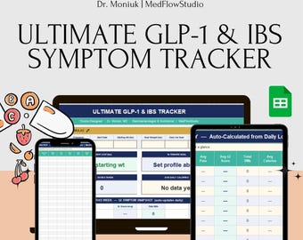 GLP-1 IBS Symptom Tracker: Gut Health Log, Doctor-Designed (Google Sheets)