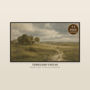 Downland Path Frame TV Art | Rolling Hills Oil Painting Style | Samsung The Frame TV Digital Download