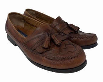 Vintage Stanley Blacker Italian Loafers. Size 13. Brown  display picture 2