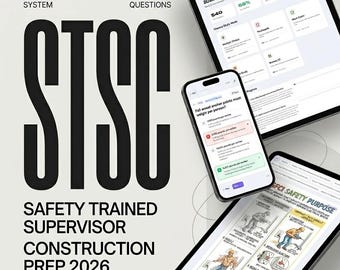 STSC Safety Trained Supervisor Construction Prep App: Mock Exams, Flashcards (Instant Download)